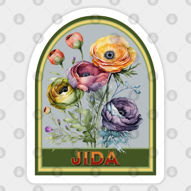 Jida Vintage Floral Grandmother Sticker by HolidayBug